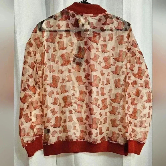 Plus Size/Straight Size Sheer Jacket with Cowboy Boots - Picture 5 of 6